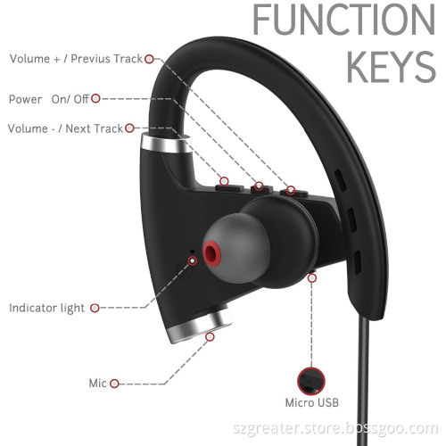 Bluetooth Wireless Sport Earphones Foldable Headset Stereo Headphone nfc function Universal Handfree Earbuds Black
